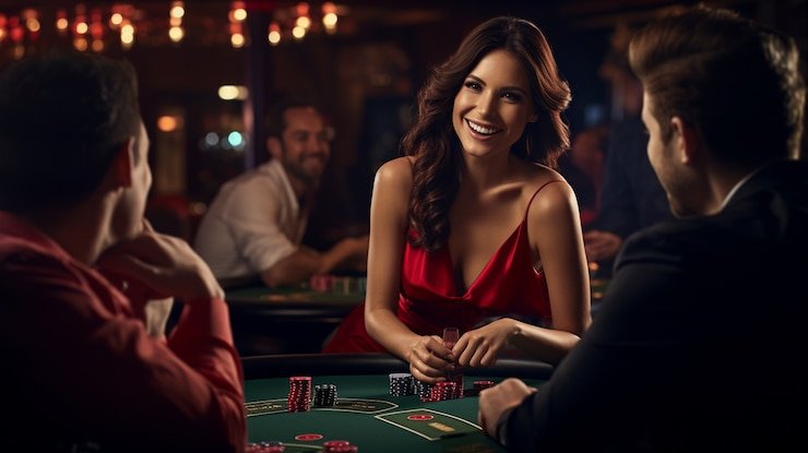 Studio live-dealer permainan kartu dengan multi-kamera profesional